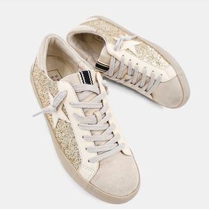 Shushop Paula Golden Glitter Tennis Shoe Rock Star